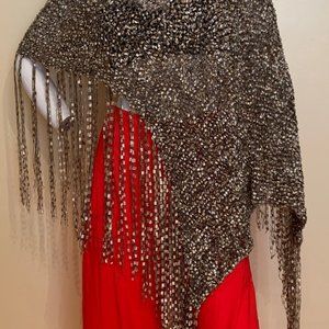 Hand Knitted Asymmetrical Shawl Poncho